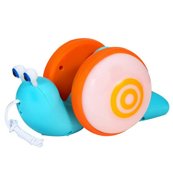 Pull Along Toy Electric Light up Music Snail Walking Toy Pull Push Toy for Kids