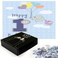 thumbnail image 3 of Ambesonne 1st Birthday Jigsaw Puzzle, in the Sky, Heirloom-Quality Fun Activity for Family Durable Cardboard, 1000 pcs, Sky Blue and Grey, 3 of 6