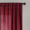 thumbnail image 3 of Lush Decor Milione Fiori 84" x 42" Solid Merlot 100% Polyester 3" Rod Pocket 2-Pc Set Window Panel, 3 of 11