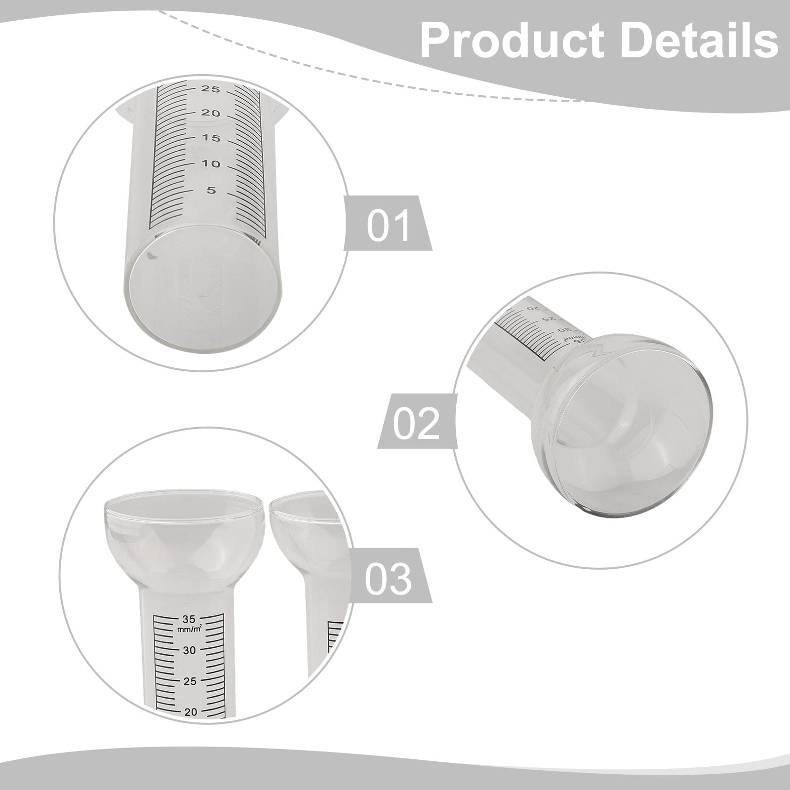 Replacement Glass for Rain Gauge Precipitation Gauge Glass Rainwater Gauge 35mm