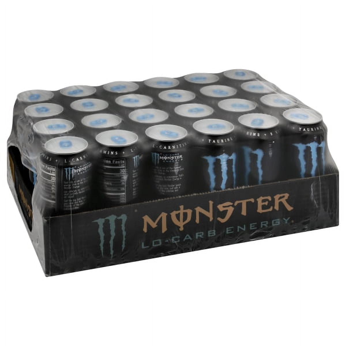 (24 cans) Monster Energy Lo-Carb, Energy Drink, 16 fl oz
