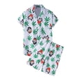 thumbnail image 1 of Hombres Casual Botones Playa Estampado floral Turndown Camisa de manga corta Pantalones cortos de playa Blusa y pantalones Traje Pompotops  oipoqjl28982, 1 of 3