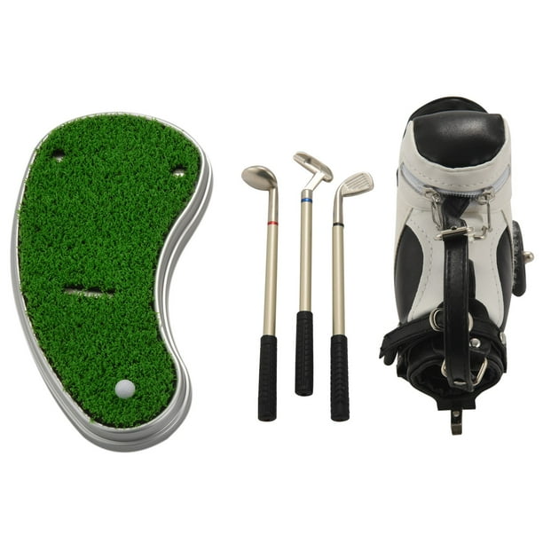 Symkmb Golf Pens with Golf Bag Holder,Novelty Gifts with 3 Pieces Aluminum Pen Office Desk Golf