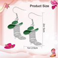 thumbnail image 2 of Rhinestone Western Boots Earrings for Women, Bohemian Cowgirl Cowboy Enamel Hat Boot Earrings for Party Outfits Jewelry Gift (Green), 2 of 5
