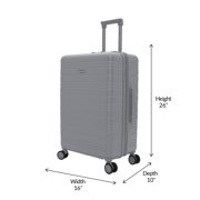 iFLY Take Off 24 Expandable Hardside Spinner Large Checked Luggage, Gray