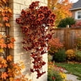 thumbnail image 4 of Fufafayo Fall Artificial Flowers Hanging Baskets, Trumpet Flowers Outdoor Courtyard Decor, Faux Silk Floral Arrangement for Fall-Themed Corridor Porch Garden Wall, 4 of 6