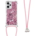 thumbnail image 6 of for Xiaomi Poco F5 5G Clear Case with Crossbody Lanyard, Glitter Sparkly Bling Quicksand with Detachable Adjustable Shoulder Neck Strap Cover Cases for Xiaomi Poco F5 5G QKG Rose Gold, 6 of 14