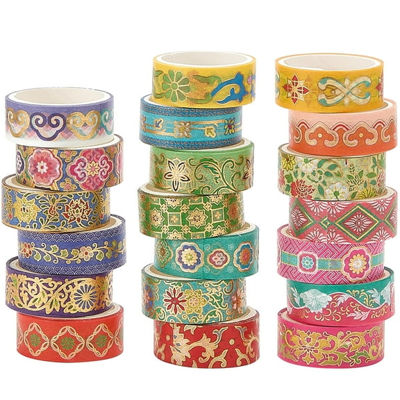YUBX Chinoiserie Washi Tape Set 20 Rolls Exotic Arts Decorative Tapes
