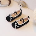 thumbnail image 5 of Viluyesy Girls’ Spring Summer Flat Shoes – Soft Sole Mary Jane Style with Dopamine-Inspired Bowknot, English Vintage Design, Comfortable Formal & Casual Footwear Black Size 7, 5 of 6