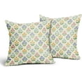 thumbnail image 2 of Spring Floral Easter Block Print Pillow Covers 16x16 Inch Set of 2, Pink Yellow Blue Purple Flower Holiday Decorative Throw Pillowcases Outdoor Farmhouse Cushion Covers Sofa Couch Bed Decor, 2 of 6