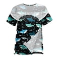 thumbnail image 4 of OIOLOYJM Women's Post Shoulder Surgery Shirts Cute Print Tear Away Recovery Breathable Full Open Snap T-Shirt with Pocket Short Sleeve Adaptive Chemo Port Lounge Blouses Navy S, 4 of 7