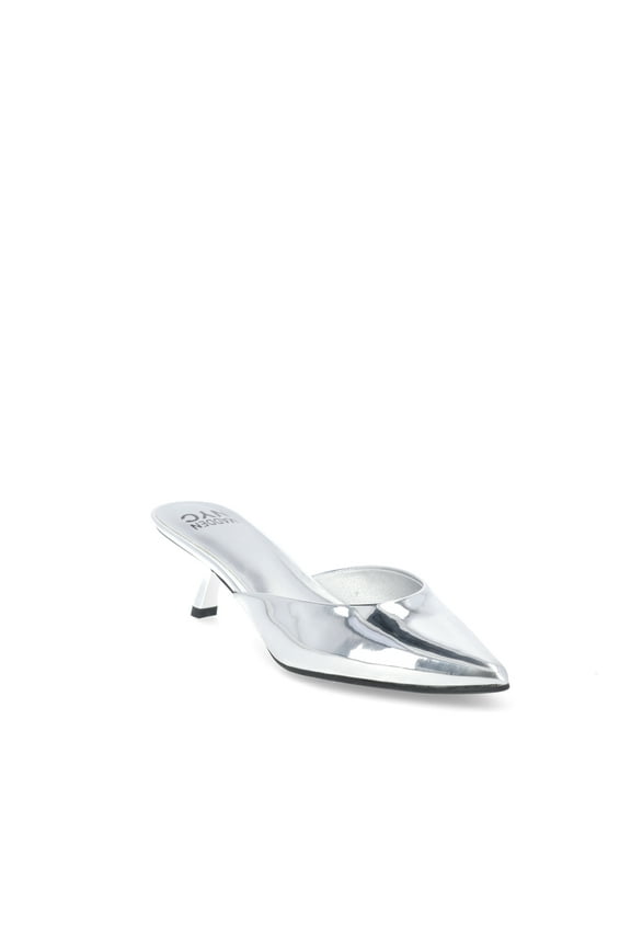 Women's Kitten Heeled Slide On Mules