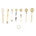 thumbnail image 1 of Measuring Spoons, Stackable Design Detachable Ring Baking Measuring Spoons With Leveler Eggbeater For Cooking Gold, 1 of 8