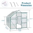 thumbnail image 4 of 6x8 FT Polycarbonate Greenhouse Raised Base And Anchor Aluminum Heavy Duty Walk-in Greenhouses For Outdoor Backyard In All Season,Green 6*10FT, 4 of 9