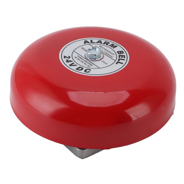 Campana De Alarma De Incendio Roja, Campana De Alarma Redonda Eléctrica 95db 24V DC Montaje En Techo Volumen Fuerte Alimentación Con Cable Para Fábrica