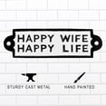 thumbnail image 4 of Metal Happy Wife Happy Life Cast Iron Sign Home Decor Metal Wall Art Funny Gifts, 4 of 8