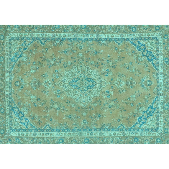 Ahgly Company Indoor Rectangle Abstract Light Blue Modern Area Rugs, 2' x 5'