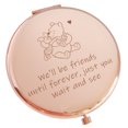 thumbnail image 1 of PWHINGN Funny Little Bear We'll be Friends Until Forever Travel Espejo de maquillaje compacto de bolsillo Winnie The Pooh espejo compacto grabado para hermanas, mujeres, mejores amigas, niñas, hija, c, 1 of 3