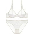 thumbnail image 5 of Varsbaby Women See-Through Lace Push Up Transparent Everyday Bra White 36B, 5 of 5