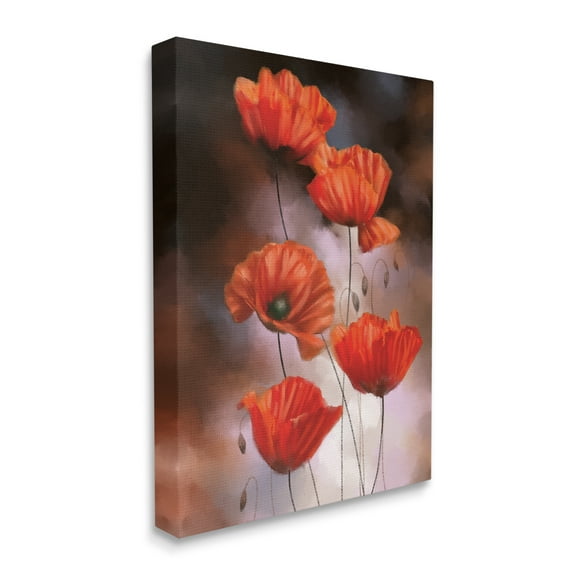 Stupell Industries Red Poppies Rising Vibrant Floral Blossoms Canvas Wall Art, 16 x 20, Design by Ziwei Li