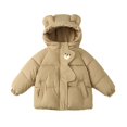 thumbnail image 3 of Shadoumai Girls Winter Coat Warm Padded Hooded Jacket Casual Outerwear for Toddler Kids, 3 of 7