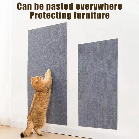 Cat Climbing Mat Wall Decal, Self-Adhesive Cut-To-Size Wall-Mounted Scratching Pad, Pet Toy For Cats With Anti-Slip Surface, 12*39 Inch (Approx 30*100Cm) Light Gray