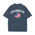 thumbnail image 6 of Ankishi Los Angeles T Shirt Crewneck Los Angeles American Flag T Shirt Oversized Cotton Tops for Streetwear, 6 of 8