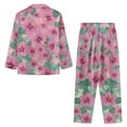 thumbnail image 5 of SCRAWLGOD Pink Flower Womens Button Down Pajama Sets Long Sleeve Pj Pants Set Sleepwear V Neck Pjs with Pockets Size S Soft Loungewear for Women 2 Piece Set, 5 of 7
