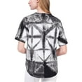 thumbnail image 2 of Women's G-III 4Her by Carl Banks Black Brooklyn Nets Tournament Raglan Oversized Tie-Dye V-Neck T-Shirt, 2 of 2