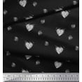 thumbnail image 2 of Soimoi Black Cotton Cambric Fabric Heart & Dots Print Sewing Fabric Yard 56 Inch Wide, 2 of 3