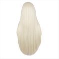 thumbnail image 2 of Pelucas de Encaje Frontal de 28 Pulgadas, Pelucas SintéTicas de Pelo y Liso en Forma de T para Mujeres, Peluca de Cosplay de Parte Media, Fibra Resistente Al, 2 of 10