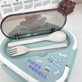 thumbnail image 2 of Sanrio Plastic Lunch Box Bring Cutlery Cartoon Kuromi Cinnamoroll Kitty Pompompurin Divided Bento Box Microwaveable Gift, 2 of 5