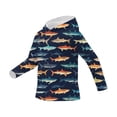 thumbnail image 6 of ITSAME Boys Hoodies, Fashion Print with Thumb Holes Sun Protection UPF50+ Spring Summer Outdoor Hooded Shirt Navy Size 11-12T, 6 of 6