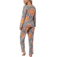 thumbnail image 4 of Anygrew Women's Pajama Sets 2 Piece Soft Lounge Outfits Pajamas for Women Long Sleeve Pleated Lounge Outfits and Long Pant With Pockets, 4 of 8