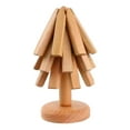 thumbnail image 2 of Wooden Tree Figurine and Heat-Resistant Coaster, Natural Black Walnut Wood Decorative Plant, Elegant Home Décor, Multifunctional Desk Ornament and Heat Pad for Hot Drinks, 2 of 7