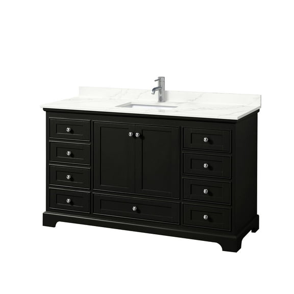 Wyndham Collection Wcs202060s-Qtz-Unsmxx Deborah 60" Free Standing Single Basin Vanity Set