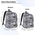 thumbnail image 2 of Disketp Cute Dog Faces Mochila de Lona Estampada, Mochila Escolar de Viaje Ligera para Estudiantes y Portátil-Small, 2 of 5