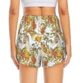 thumbnail image 2 of Lsque Ducks and Flowers Printed Women's Running Shorts with Liner Pockets,Elastic Quick Dry Workout Athletic Gym Yoga Shorts,Womens High Waist Shorts-Large, 2 of 9
