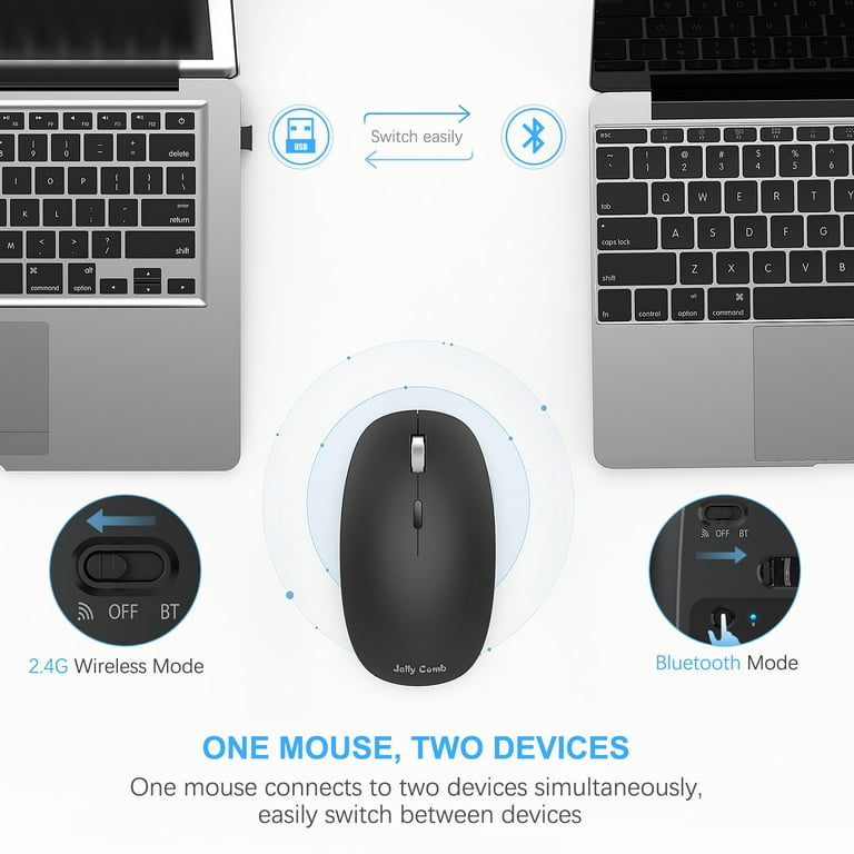 Jelly Comb Wireless Mouse 2.4GHz Bluetooth Rechareable Mobile