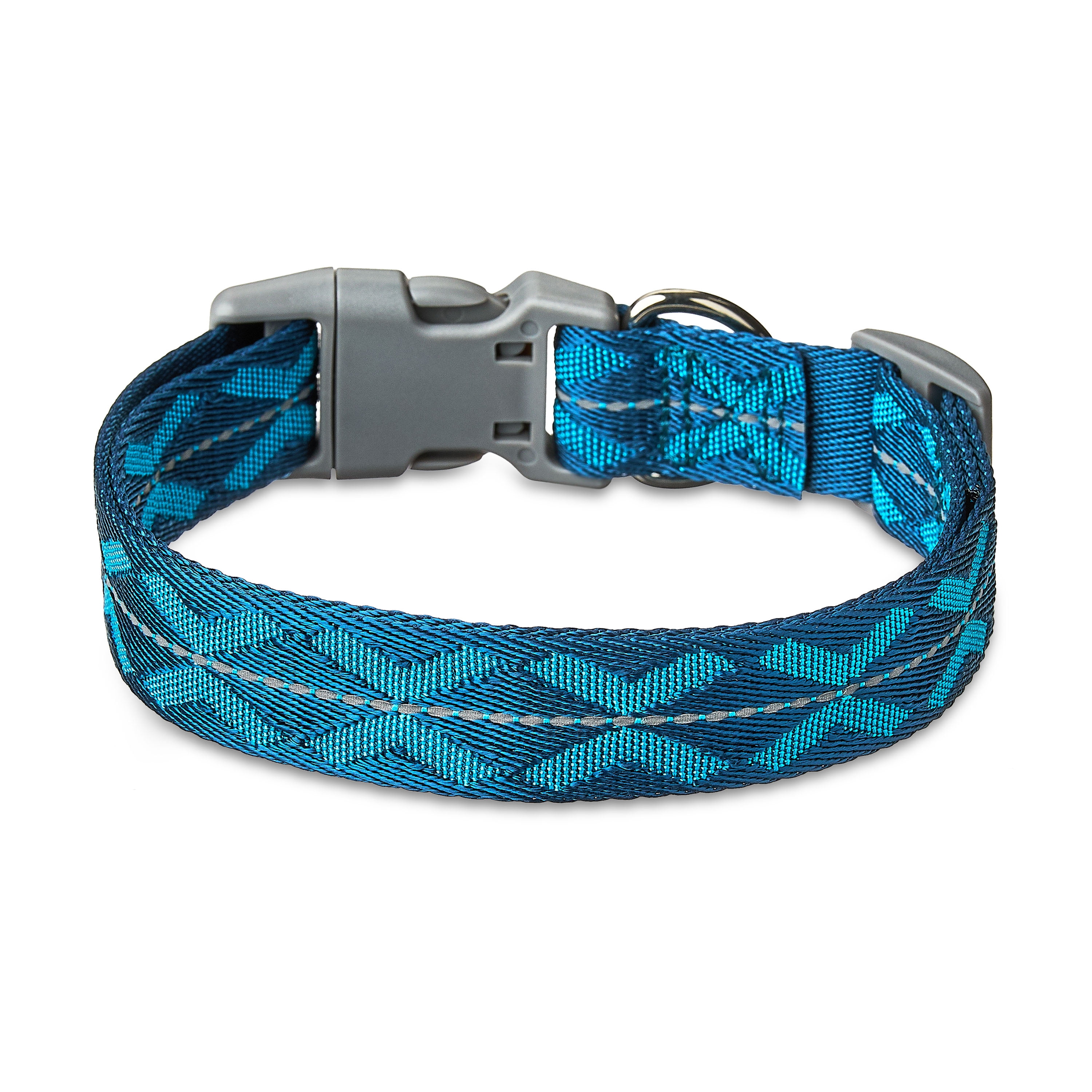 Vibrant Life Reflective Adjustable Dog Collar, Blue, L