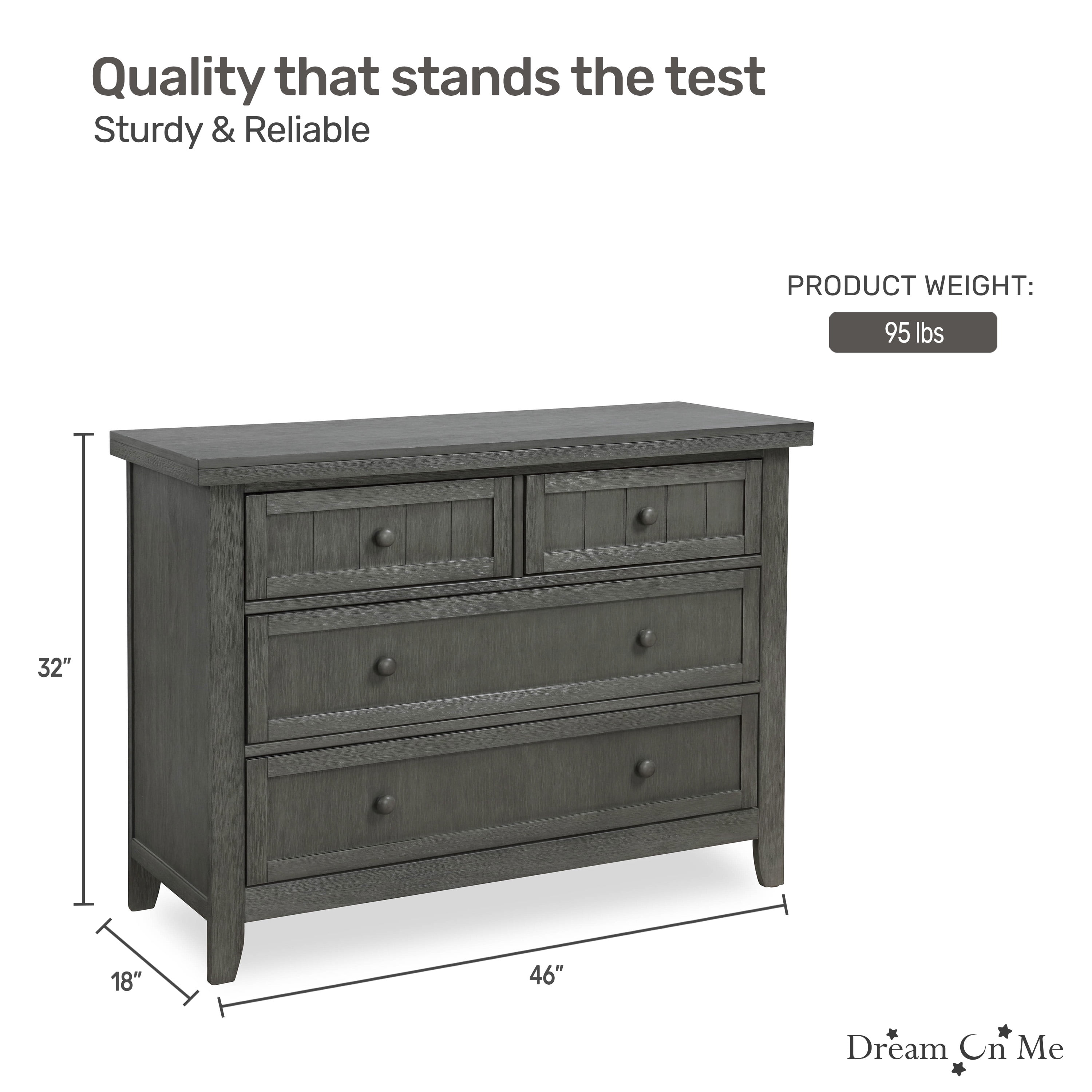 Dream On Me Wade Dresser, Weathered Grey