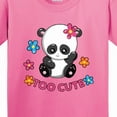 thumbnail image 4 of Inktastic Too Cute Baby Panda with Flowers Youth T-Shirt, 4 of 5