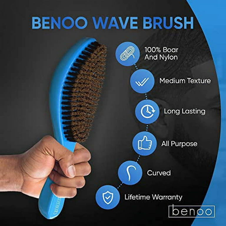 Ebo Premium Styling Wave Brush 360 Wave Brush Made With Pure Black Boar  Bristle Hair Brush Hard Brush With Wood handle