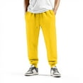 thumbnail image 5 of Mens Big and Tall Fleece Sweatpants Elastic Bottom with Pockets, Relaxed Fit for Lounge & Casual​ Yellow L, 5 of 8