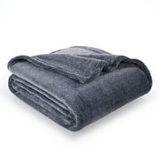EcoThread™ Plush Heathered Soft Oversized Throw Blanket, Gray