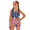 thumbnail image 2 of Xoenoiee Heart American Flag Pattern Girls Swimsuit One Piece Bathing Suit for Girls Adjustable Straps Pad Swimwear 4th of July Beachwear with Cover Up Skirt, Size 15-16 Years, 2 of 7