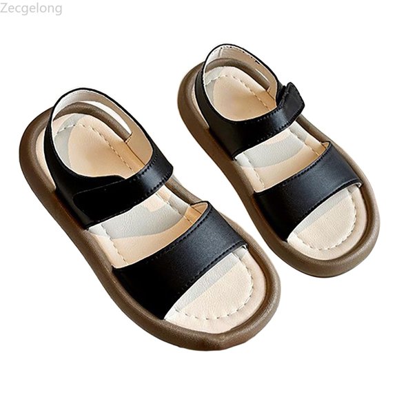 Zecgelong Girls' Soft Sole Toe Sandals With Rhinestones For Summer Girls Summer Sandals Size 21 Black