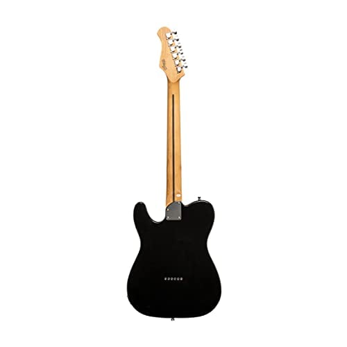 Stagg 6 String Solid-Body Electric Guitar, Right, Black (SET-PLUS BK)