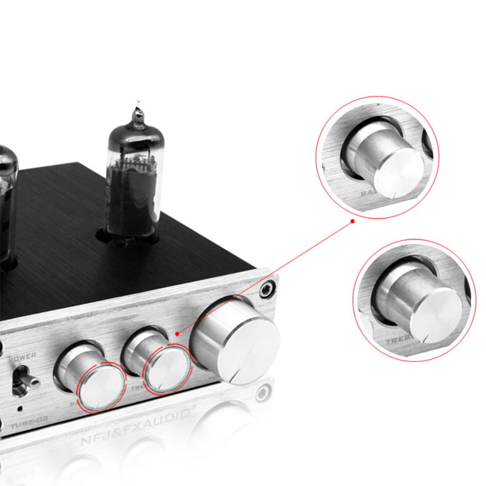 US-Plug Lazmin DC12V Valve & Vacuum Tube Pre Amplifier Stereo HiFi Audio Mini Buffer Preamplifier Decoder Effector Black 