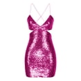 thumbnail image 4 of Fankiway Robe Mini Sans Manches à Paillettes Col en V Mode Femme Robe Formelle Robes de Plage Grande Taille, 4 of 5